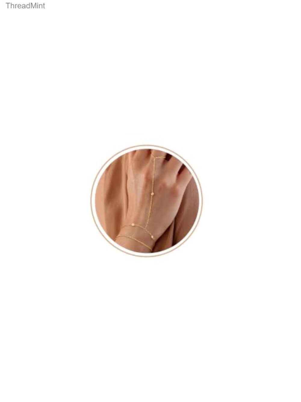 14k Gold Plated Hand Chain Bracelet Trendy Dainty Ring Bracelet Link Bracelet